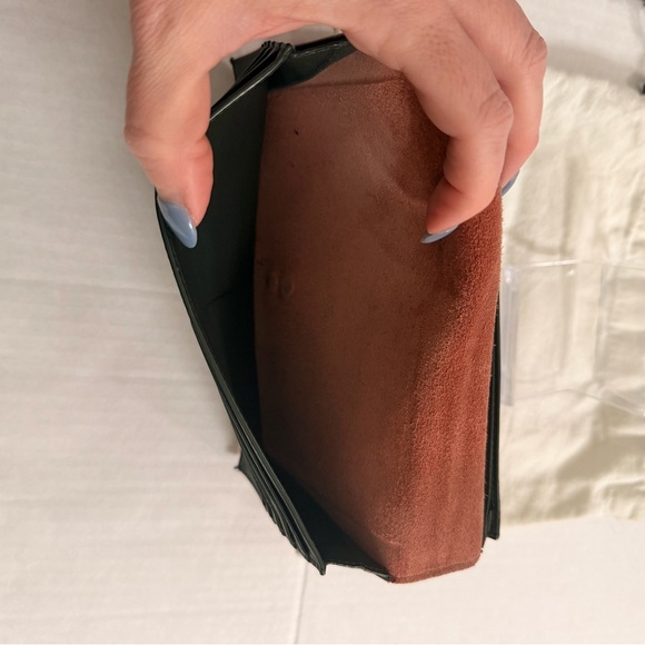 Celine Large Multifunction Leather Wallet in Rich Pink With Green Strap - Picture 8 of 10